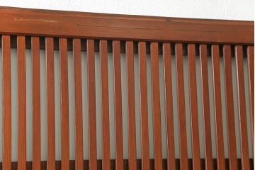 古民具・骨董 美しい裏ガラス入りの格子戸4枚セット(和風建具、引き戸)