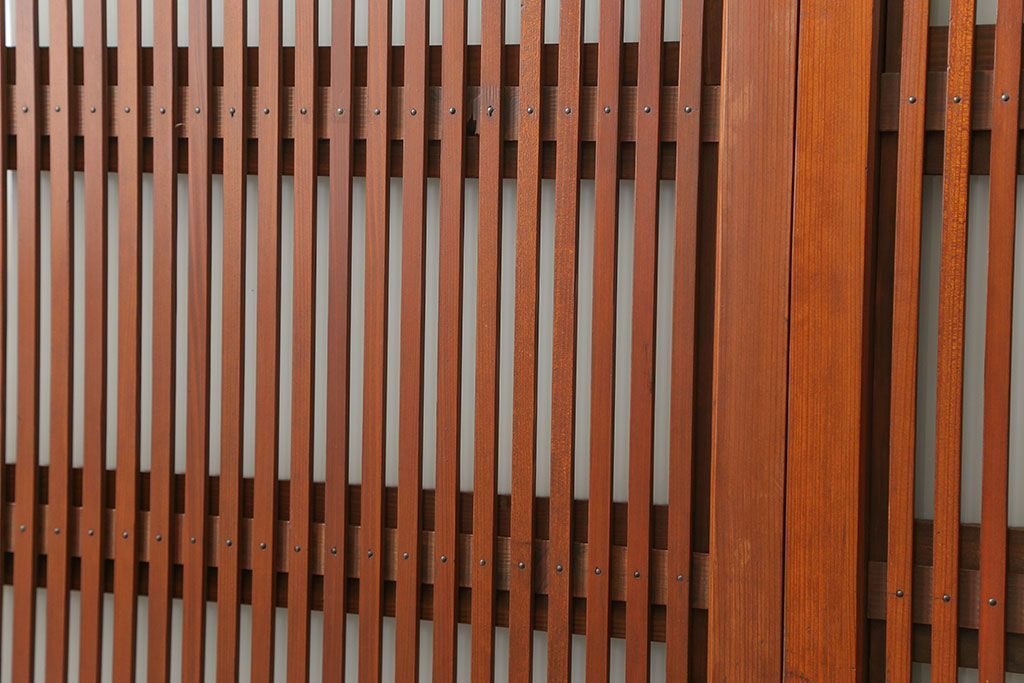 古民具・骨董 美しい裏ガラス入りの格子戸4枚セット(和風建具、引き戸)