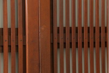 古民具・骨董 美しい裏ガラス入りの格子戸4枚セット(和風建具、引き戸)