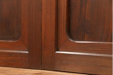 古民具・骨董 美しい裏ガラス入りの格子戸4枚セット(和風建具、引き戸)