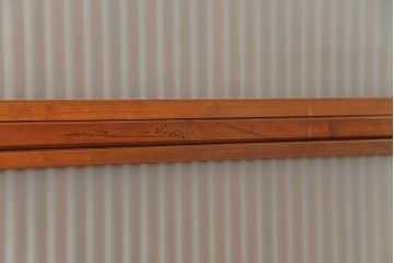 古民具・骨董 美しい裏ガラス入りの格子戸4枚セット(和風建具、引き戸)