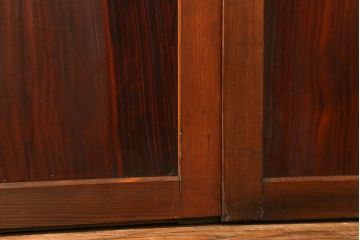 古民具・骨董 美しい裏ガラス入りの格子戸4枚セット(和風建具、引き戸)