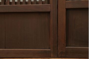 古民具・骨董 裏障子付き格子戸2枚セット(引き戸)