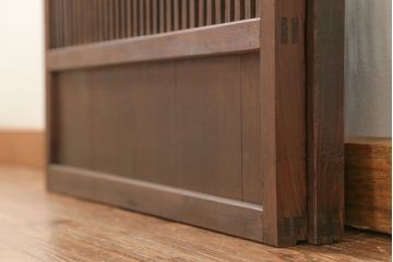 古民具・骨董 裏障子付き格子戸2枚セット(引き戸)