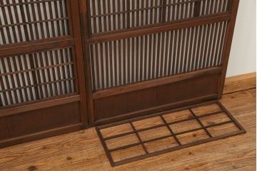 古民具・骨董 裏障子付き格子戸2枚セット(引き戸)