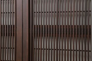 古民具・骨董 上質な銀モールガラス入りアンティーク格子戸4枚セット(裏障子付き)