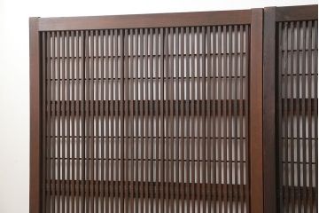 古民具・骨董 ダイヤガラス入りのアンティーク格子戸 2枚セット(裏障子付き)