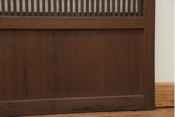 古民具・骨董 ダイヤガラス入りのアンティーク格子戸 2枚セット(裏障子付き)