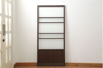 アンティーク ダイヤガラスとすりガラスのシンプルな扉