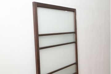 アンティーク ダイヤガラスとすりガラスのシンプルな扉