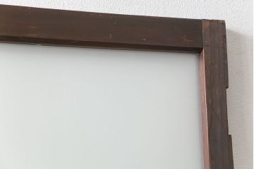 アンティーク ダイヤガラスとすりガラスのシンプルな扉