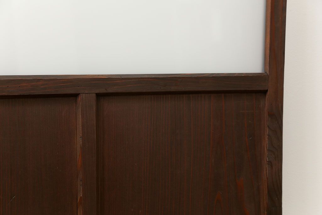 アンティーク ダイヤガラスとすりガラスのシンプルな扉