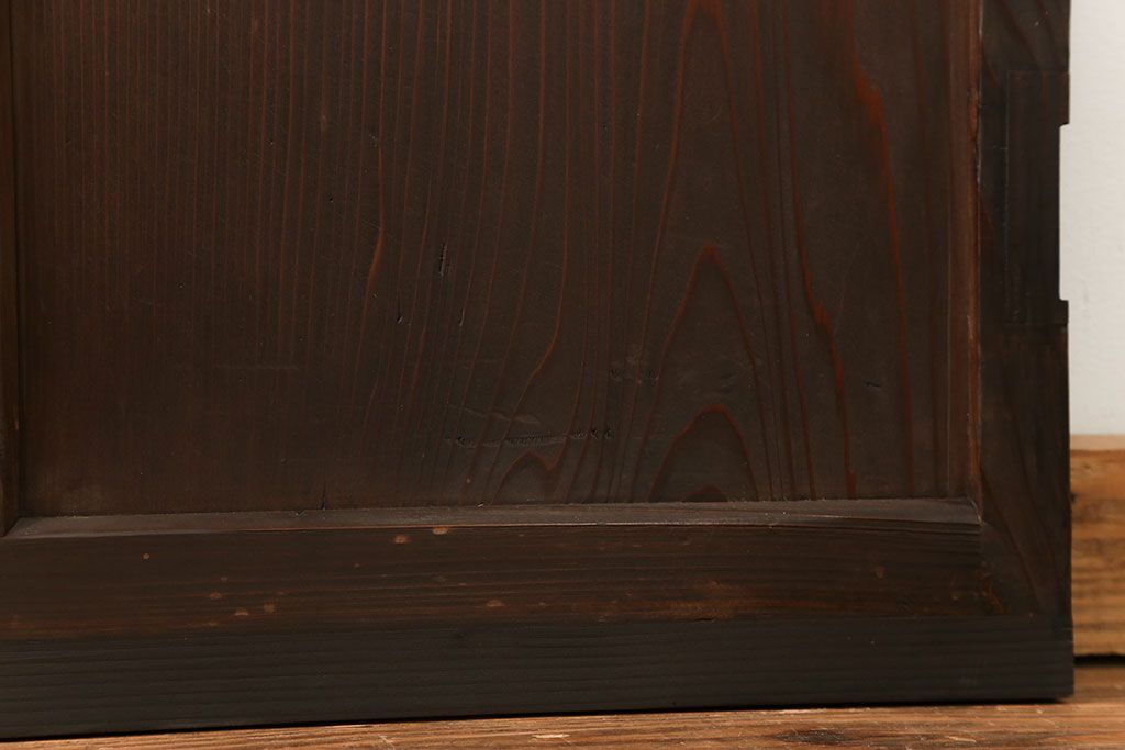 アンティーク ダイヤガラスとすりガラスのシンプルな扉