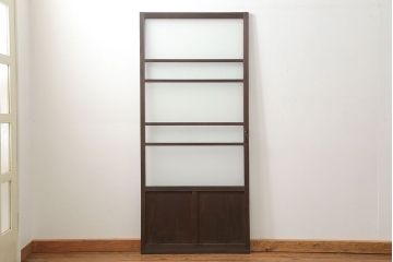 アンティーク ダイヤガラスとすりガラスのシンプルな扉