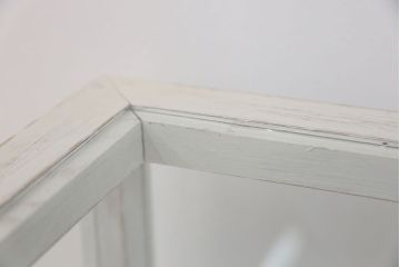 アンティーク家具　アンティークペイント 古いパン屋の縦型ガラスケース(ショーケース)
