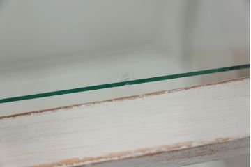 アンティーク家具　アンティークペイント 古いパン屋の縦型ガラスケース(ショーケース)