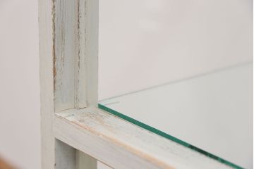 アンティーク家具　アンティークペイント 古いパン屋の縦型ガラスケース(ショーケース)