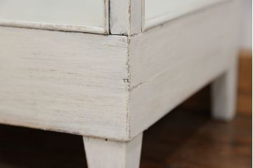 アンティーク家具　アンティークペイント 古いパン屋の縦型ガラスケース(ショーケース)