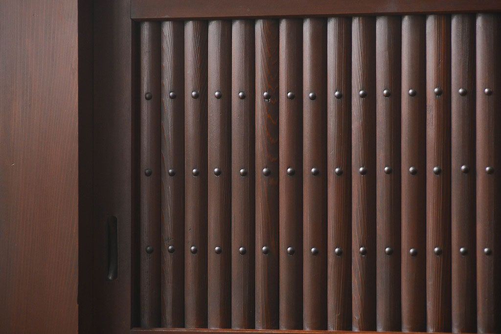 アンティーク家具　古民具・骨董 状態の良い美しい昇り引き出し付き六尺水屋箪笥(近江水屋箪笥、食器棚)