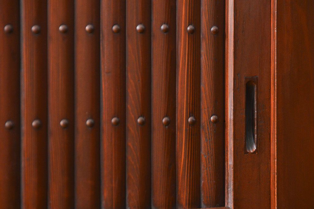 アンティーク家具　古民具・骨董 状態の良い美しい昇り引き出し付き六尺水屋箪笥(近江水屋箪笥、食器棚)