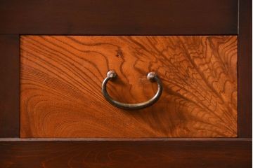 アンティーク家具　古民具・骨董 状態の良い美しい昇り引き出し付き六尺水屋箪笥(近江水屋箪笥、食器棚)