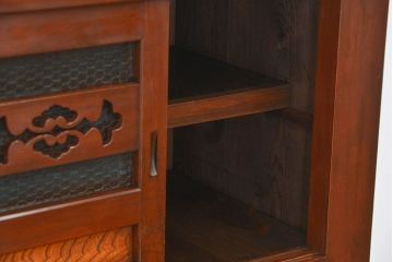 アンティーク家具　古民具・骨董 状態の良い美しい昇り引き出し付き六尺水屋箪笥(近江水屋箪笥、食器棚)