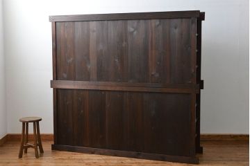 アンティーク家具　古民具・骨董 状態の良い美しい昇り引き出し付き六尺水屋箪笥(近江水屋箪笥、食器棚)