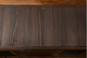 アンティーク家具　古民具・骨董 状態の良い美しい昇り引き出し付き六尺水屋箪笥(近江水屋箪笥、食器棚)