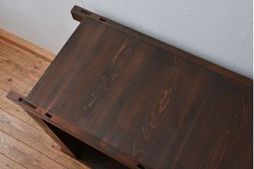 アンティーク家具　古民具・骨董 状態の良い美しい昇り引き出し付き六尺水屋箪笥(近江水屋箪笥、食器棚)