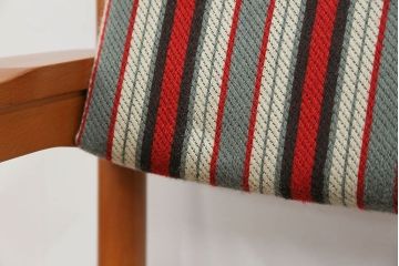 レトロ家具　昭和レトロ 1970年代 ストライプ柄アームチェア(1)(椅子、イス)