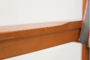 レトロ家具　昭和レトロ 1970年代 ストライプ柄アームチェア(1)(椅子、イス)