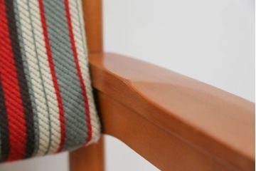 レトロ家具　昭和レトロ 1970年代 ストライプ柄アームチェア(1)(椅子、イス)