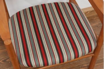 レトロ家具　昭和レトロ 1970年代 ストライプ柄アームチェア(1)(椅子、イス)