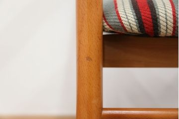 レトロ家具　昭和レトロ 1970年代 ストライプ柄アームチェア(1)(椅子、イス)