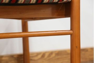 レトロ家具　昭和レトロ 1970年代 ストライプ柄アームチェア(1)(椅子、イス)