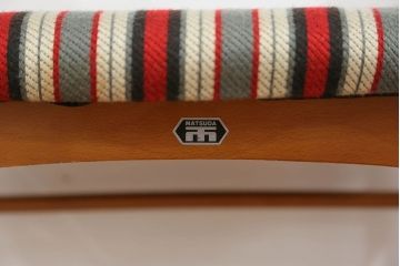 レトロ家具　昭和レトロ 1970年代 ストライプ柄アームチェア(1)(椅子、イス)