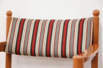レトロ家具　昭和レトロ 1970年代 ストライプ柄アームチェア(2)(椅子、イス)