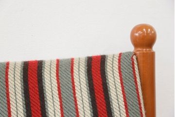 レトロ家具　昭和レトロ 1970年代 ストライプ柄アームチェア(2)(椅子、イス)