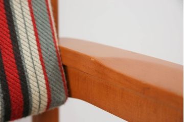 レトロ家具　昭和レトロ 1970年代 ストライプ柄アームチェア(2)(椅子、イス)