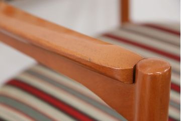 レトロ家具　昭和レトロ 1970年代 ストライプ柄アームチェア(2)(椅子、イス)