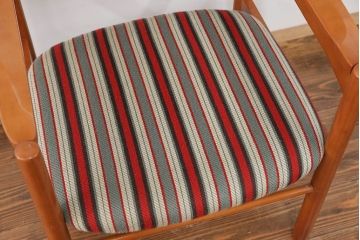 レトロ家具　昭和レトロ 1970年代 ストライプ柄アームチェア(2)(椅子、イス)