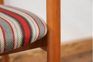 レトロ家具　昭和レトロ 1970年代 ストライプ柄アームチェア(2)(椅子、イス)