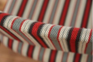 レトロ家具　昭和レトロ 1970年代 ストライプ柄アームチェア(2)(椅子、イス)