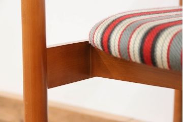 レトロ家具　昭和レトロ 1970年代 ストライプ柄アームチェア(2)(椅子、イス)