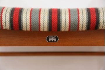 レトロ家具　昭和レトロ 1970年代 ストライプ柄アームチェア(2)(椅子、イス)