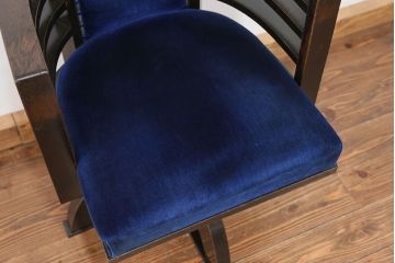 アンティーク家具　大正ロマン 古いナラ材の重厚な回転椅子(ドクターチェア、回転イス)