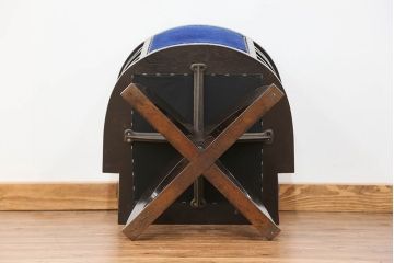 アンティーク家具　大正ロマン 古いナラ材の重厚な回転椅子(ドクターチェア、回転イス)