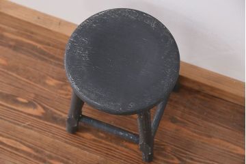 アンティーク家具　アンティークペイント かわいい丸椅子(スツール、丸椅子)