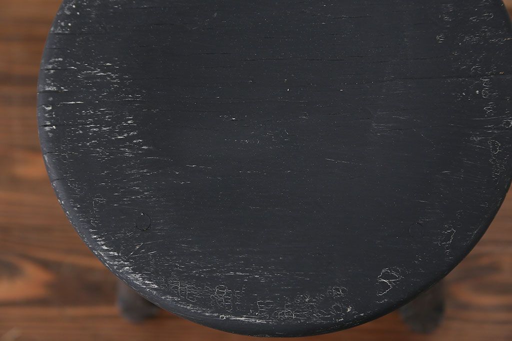 アンティーク家具　アンティークペイント かわいい丸椅子(スツール、丸椅子)