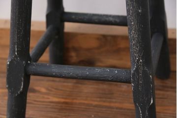 アンティーク家具　アンティークペイント かわいい丸椅子(スツール、丸椅子)